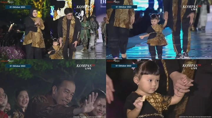 Ameena Putri Atta Halilintar Perdana Catwalk di Istana Negara, Momen Sapa Jokowi Gemas Abis