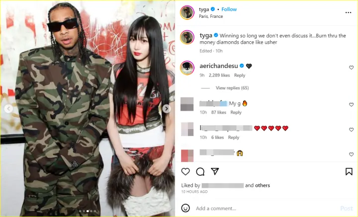 momen Giselle aespa dan Tyga