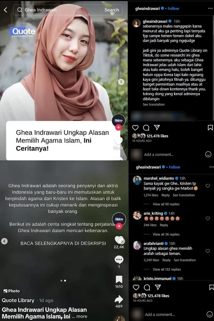 Ghea Indrawari Ngamuk Dituding Pindah Agama