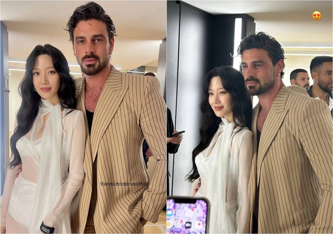 Moon Ga Young Tampil Anggun Bergaun Putih Pose Bareng Aktor \'365 Days\' Michele Morrone
