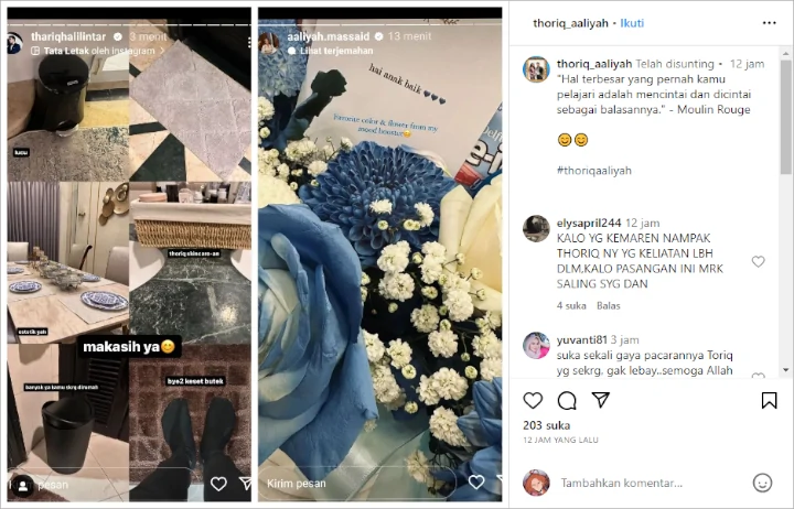 Thariq Halilintar Diduga Kirimi Aaliyah Massaid Bunga, Pesan di Kartu Ucapan Bikin Baper