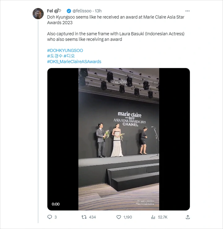 Terima Penghargaan Bareng, Laura Basuki Lebih Tinggi dari D.O. EXO Bikin Gemas