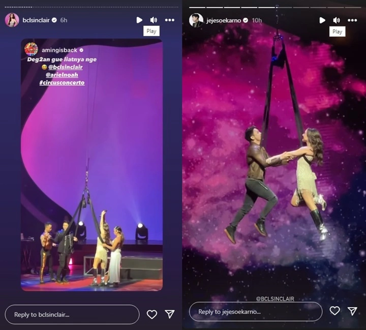 Ariel NOAH dan BCL Bikin Deg-degan Saat Lakukan Atraksi Sirkus di Konser