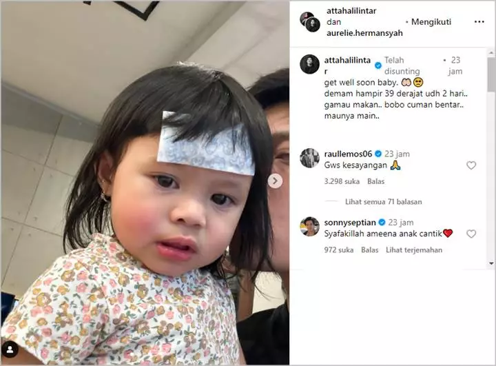 Ameena Putri Aurel Hermansyah dan Atta Halilintar 2 Hari Demam Tinggi, Perhatian Raul Lemos Jadi Sorotan