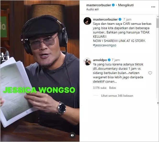Deddy Corbuzier Promosi Podcast Terbaru Soal Jessica Wongso, Komentar Nyelekit Chef Arnold Disorot