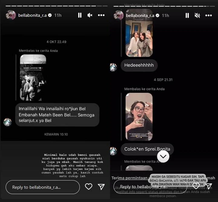 Didoakan Meninggal, Bella Bonita Murka Keluarganya dan Denny Caknan  Dibawa-Bawa