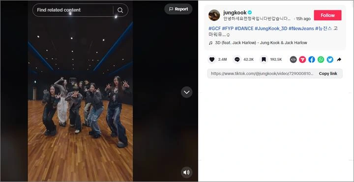 Jungkook BTS Bagikan Aksi \'3D\' Challenge Bareng NewJeans, Gerakannya Jadi Sorotan