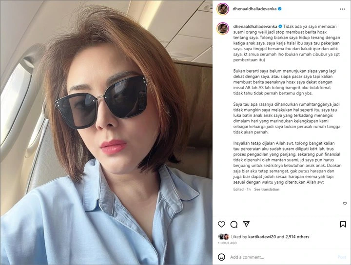 Dhena Devanka Minta Doa Usai Dituduh Pacari Suami Orang, Jonathan Frizzy Terseret