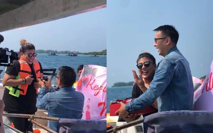 Kejutan Lamaran Regina Ivanova di Atas Speed Boat Polisi