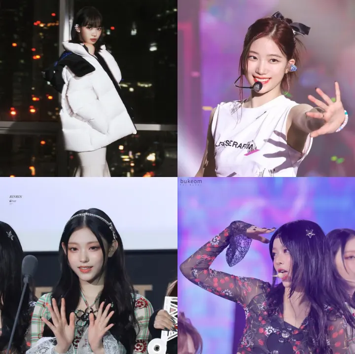 Kim Chaewon dan Kazuha LE SSERAFIM serta Haerin dan Hanni NewJeans