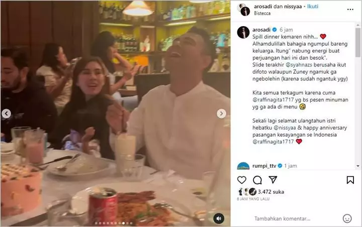 Cuma Raffi Ahmad yang Dapat Perlakuan Istimewa Saat Dinner Bareng, Keluarga Terkagum-kagum