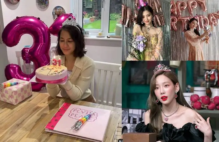 Pevita Pearce Cantik Kenakan Aksesoris Bak Han So Hee Dan Tae Yeon SNSD di Perayaan Ultah Sederhana