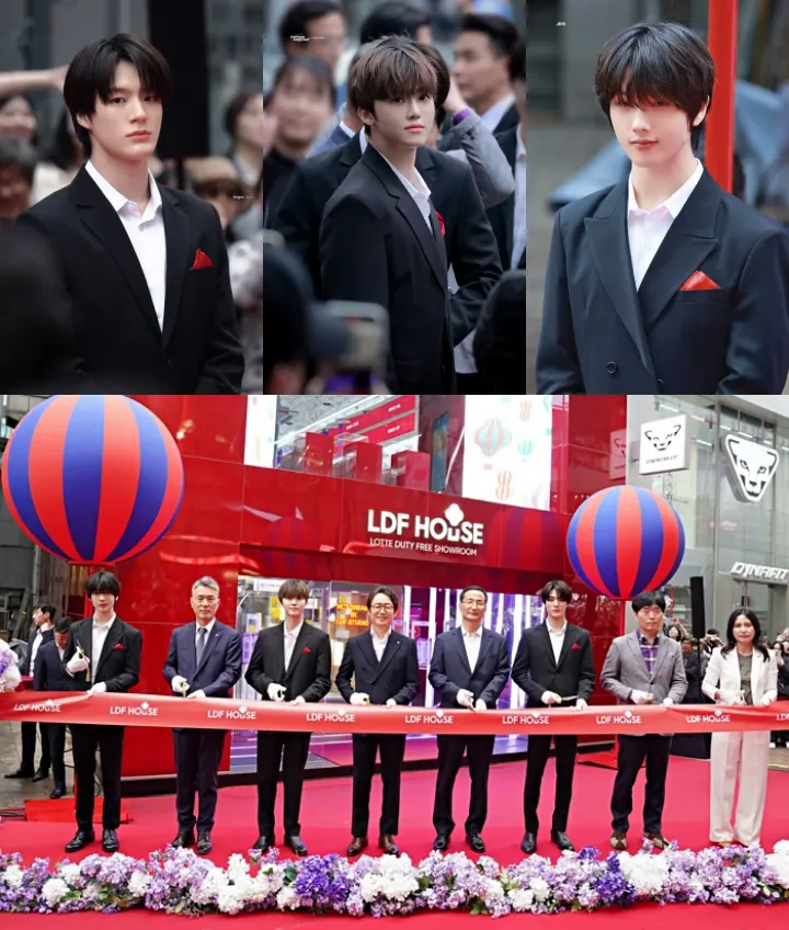 Jeno, Jaemin, dan Jisung NCT Dream menghadiri pembukaan LDF House
