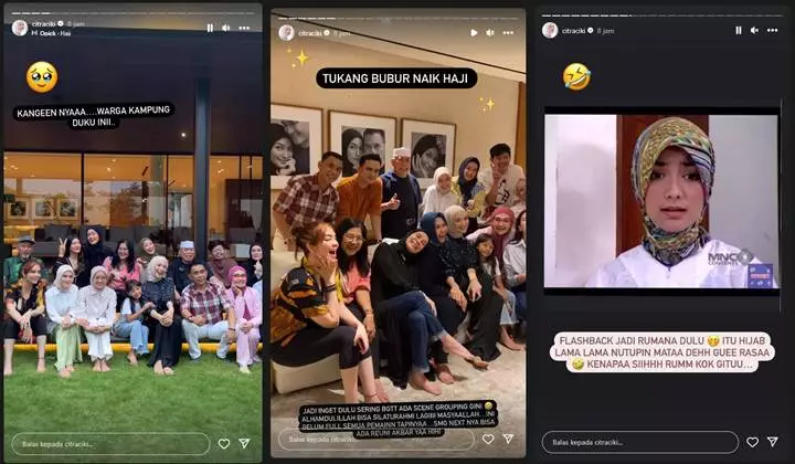 Reuni Bareng Para Pemain \'Tukang Bubur Naik Haji\', Citra Kirana Flashback Gaya Hijabnya Dulu
