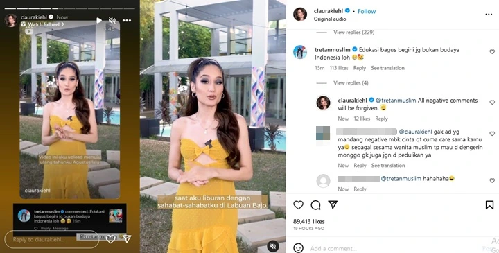 Konten Cinta Laura Soal Berbikini Dikomentari Sarkas Tretan Muslim