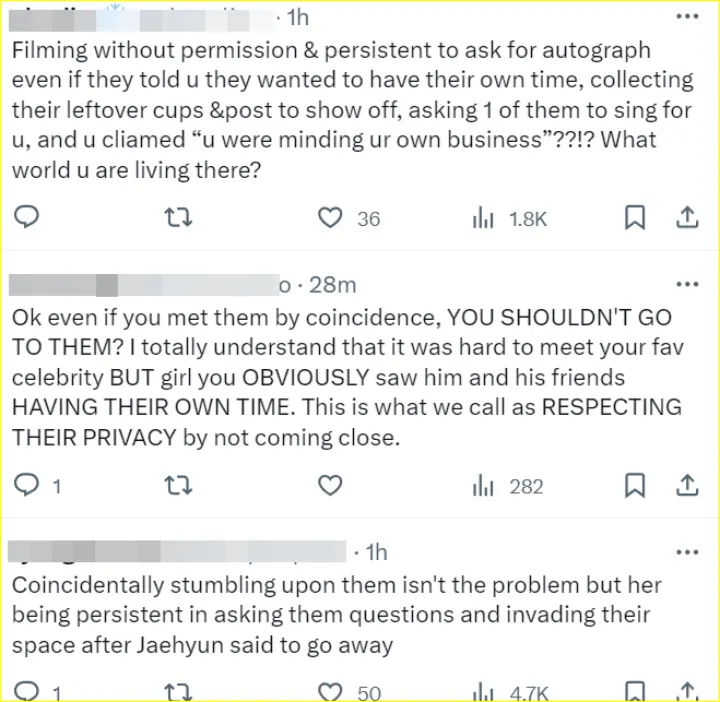komentar fans terkait sasaeng 97L