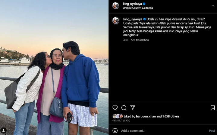 Ayah Nyaris Sebulan Dirawat, Uya Kuya Mencoba Tegar