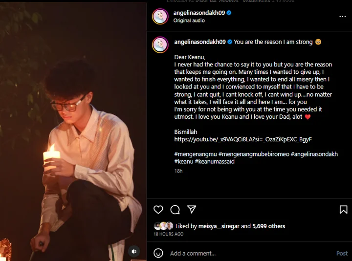 Pesan Menyentuh Angelina Sondakh Untuk Keanu
