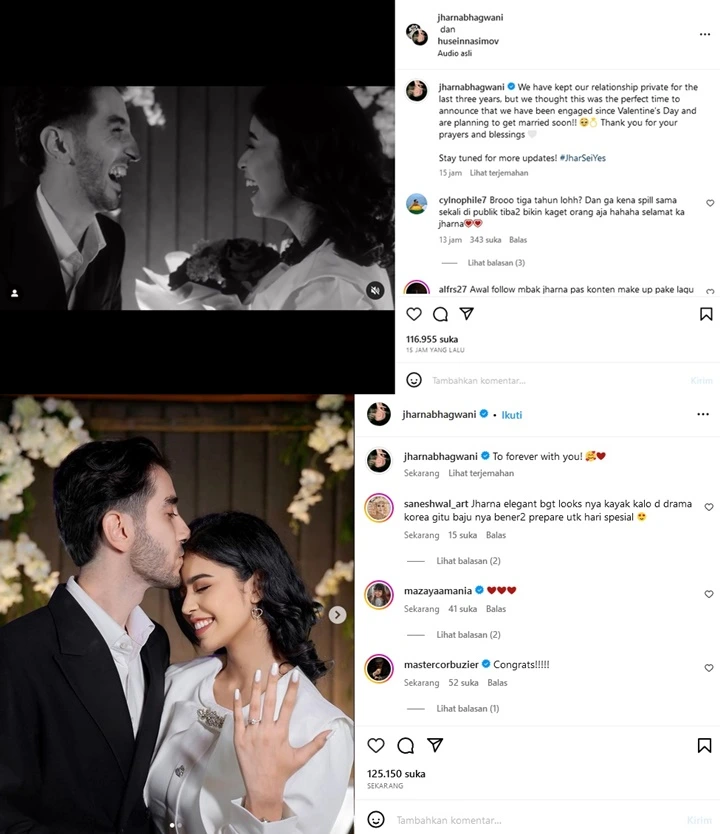 Jharna Bhagwani Diam-diam Dilamar YouTuber Husein Nasimov, Rekan Artis Beri Ucapan Selamat