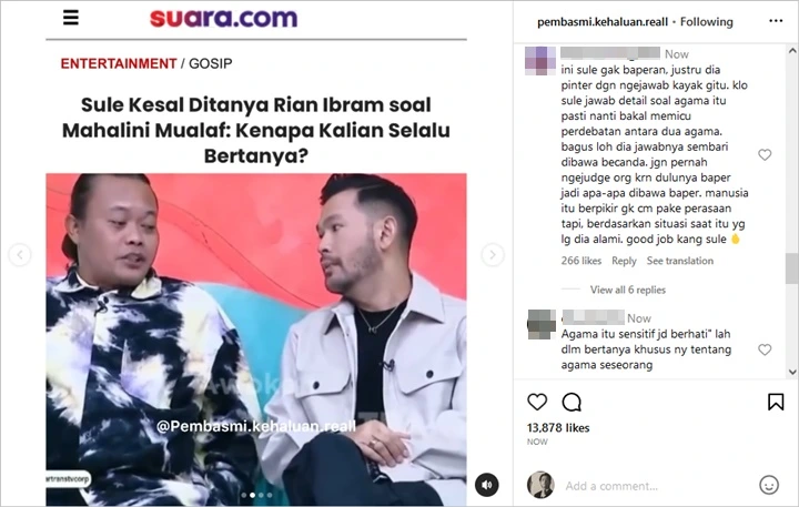 Kesal, Sule Beri Peringatan Tegas Usai Terus Dicecar Soal Agama Mahalini