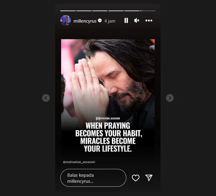 Kegep Like Postingan Gal Gadot, Millen Cyrus Unggah Pesan Bijak Usai Dituding Pro Israel