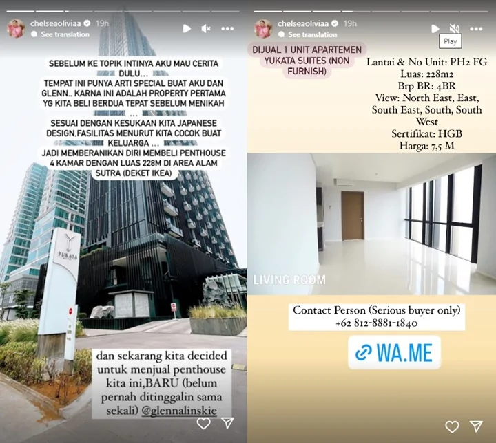 Masih Gres, Chelsea Olivia dan Glenn Alinskie Jual Penthouse dengan Harga Fantastis!
