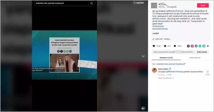 Mahalini Dituduh Selingkuh, Rizky Febian Tanggapi Bijak