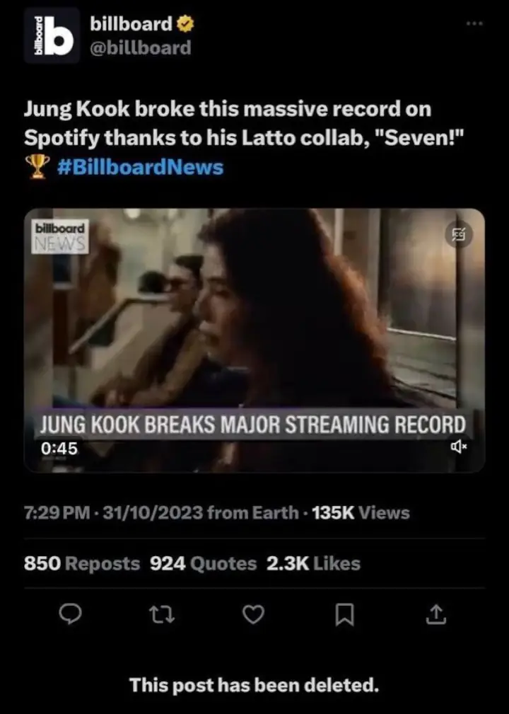 Billboard Hapus Cuitan tentang \'Seven\' Jungkook BTS Usai Tuai Kritik Keras dari ARMY