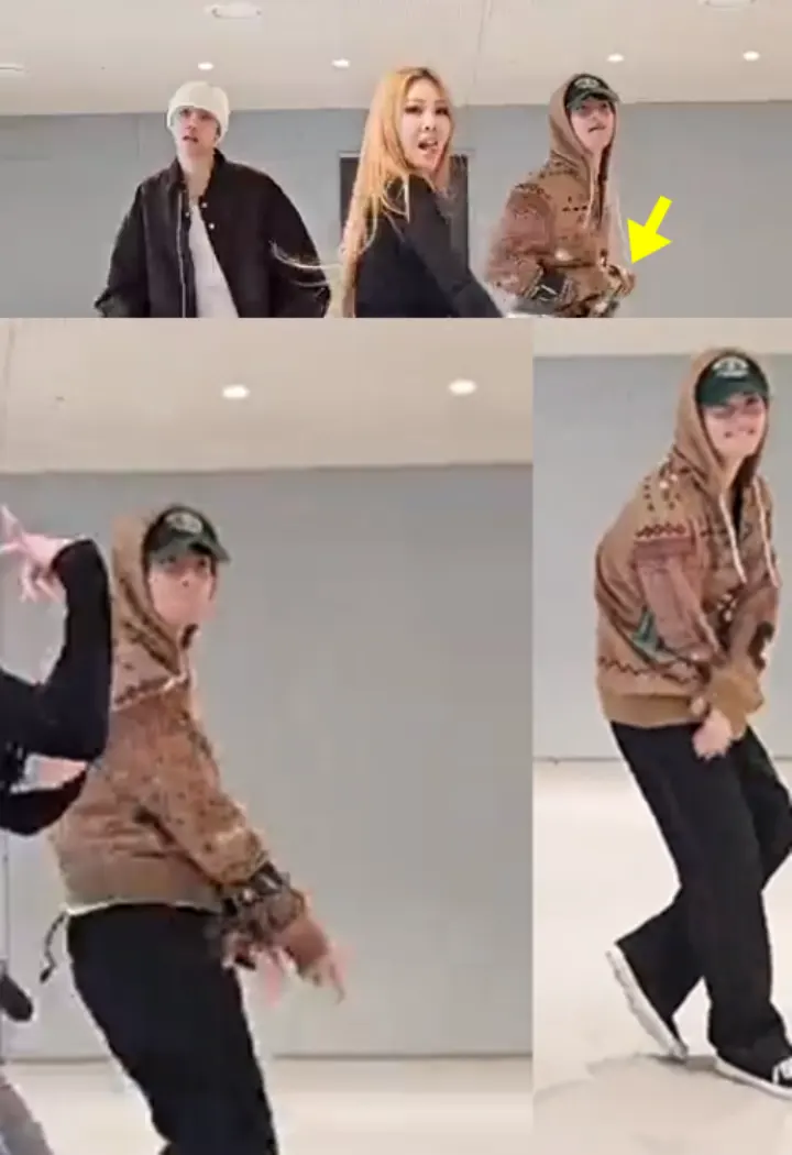 Mark NCT menaikkan jaketnya sebelum twerking