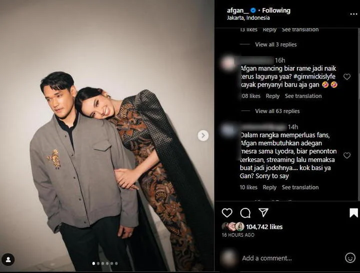 Afgan Pamer Foto Lyodra Gelendotan Super Manja