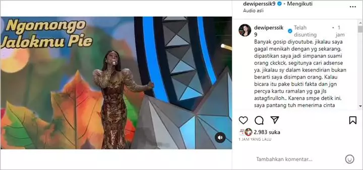 Dewi Persik Bereaksi Tegas Usai Digosipkan Bakal Jadi Simpanan Suami Orang