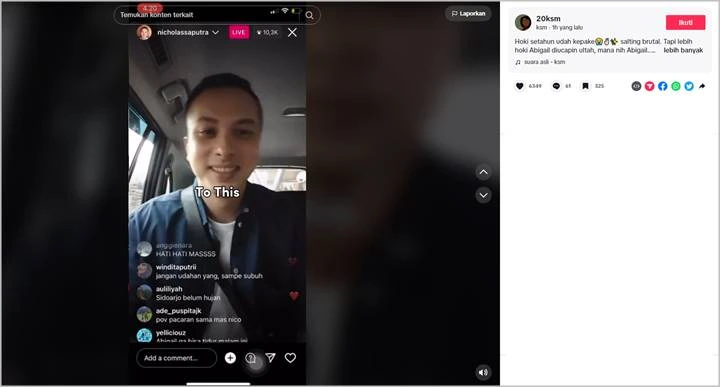 Aksi Nicholas Saputra Live IG Viral, Reaksi Kala Notice Komentar Kocak Fans Bikin Melting