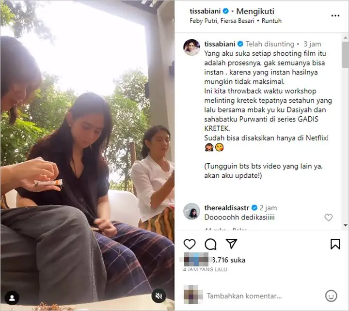Tissa Biani Kena Hujat Fans Fuji An Lagi Usai Pamer Video Bareng Dian Sastro, Apa yang Salah?