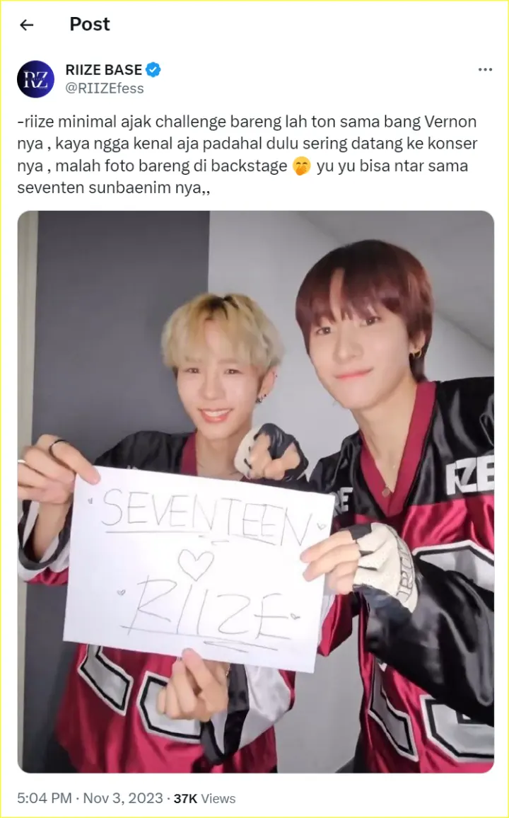 Anton RIIZE digodain karena tak ajak SEVENTEEN challenge