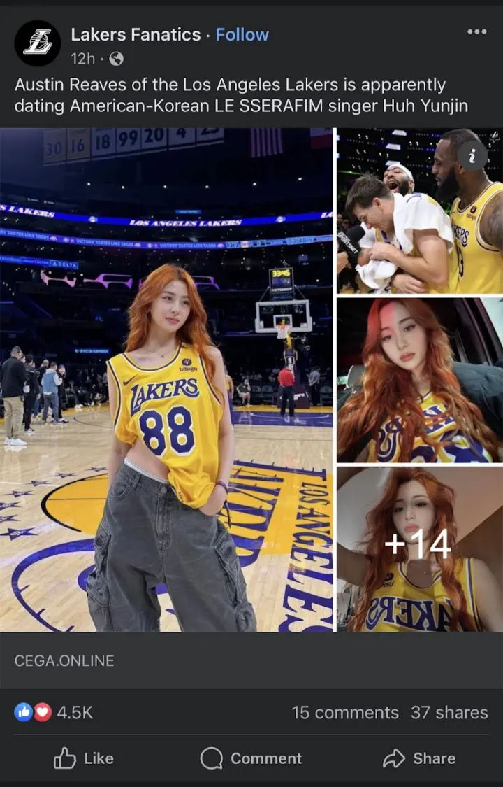 Rumor terkait dengan Huh Yunjin LE SSERAFIM pacaran dengan Austin Reaves