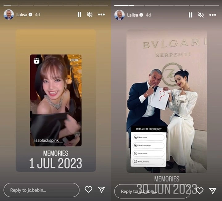 Foto Lisa BLACKPINK Hilang dari IG CEO Bvlgari di Tengah Rumor Kena Cancel Tiongkok