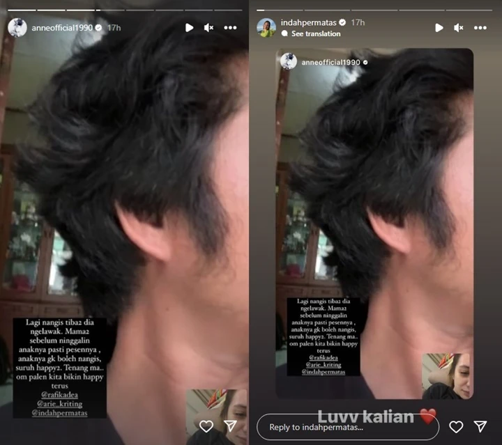Putri Anne Nangis Saat Video Call, Indah Permatasari Beri Dukungan