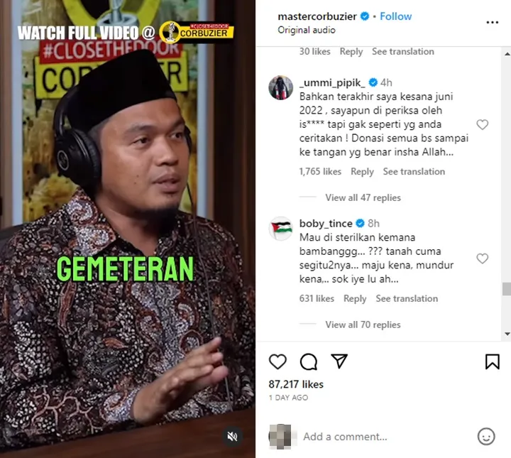 Deddy Corbuzier Ramai Diminta Takedown Podcast yang Bahas Palestina dan Israel