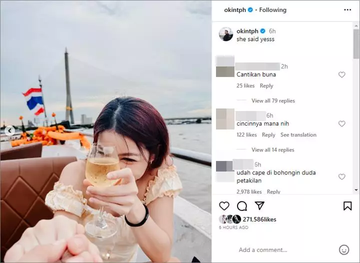 Okin Pamer Nuansa Bak Ngelamar Regina Phoenix Tapi Tanpa Cincin