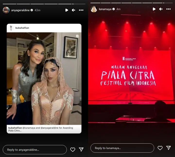 Luna Maya dan Anya Geraldine Tampil Stunning di Acara Piala Citra FFI 2023