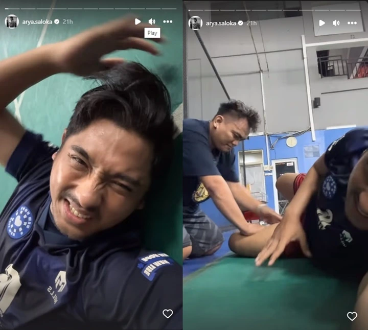 Arya Saloka Terkapar Akibat Latihan Mati-matian Jelang Pertandingan Tepok Bulu 2023