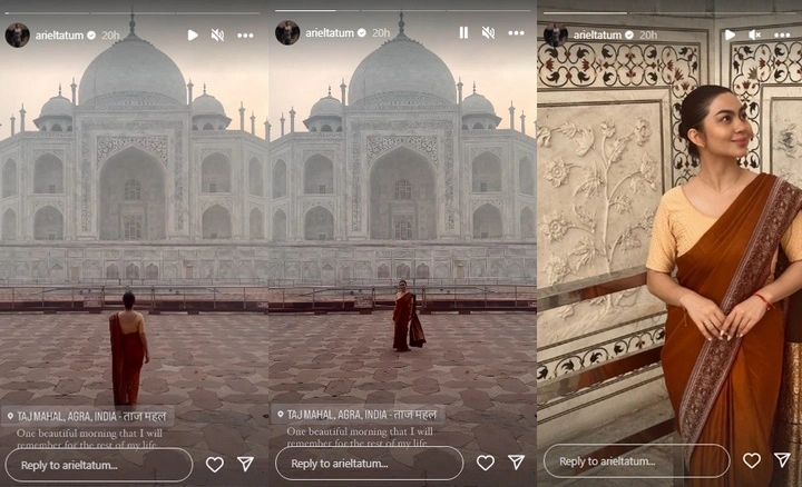 Ariel Tatum Tampil Super Cantik di Taj Mahal