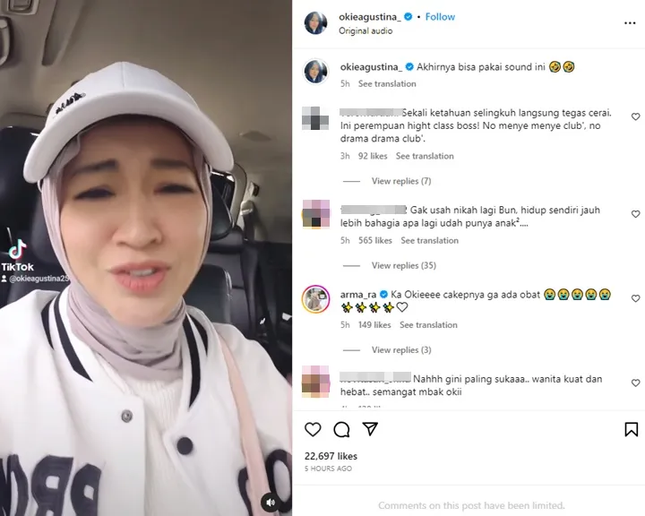 Okie Agustina Diduga Sindir Balik Akun Bodong yang Nyinyir Soal Fisik