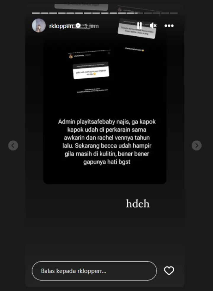 Rebecca Klopper Respons Santai saat Aib Dikuliti Akun Gosip