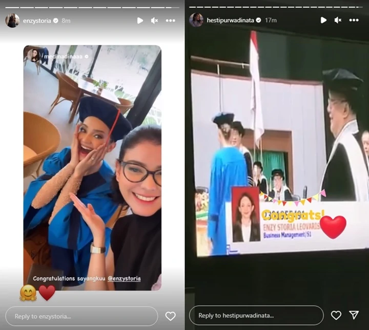 Enzy Storia Anggun Didampingi Mertua di Momen Wisuda