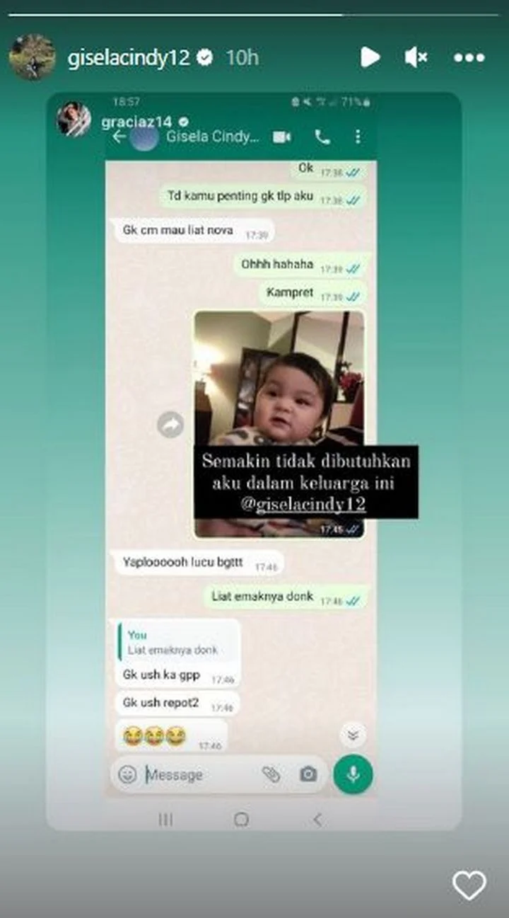 Gracia Indri Curhat Merasa Tak Dibutuhkan