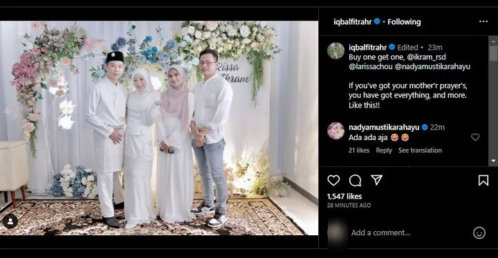 Iqbal Fitrah Rosadi Singgung Doa Ibu