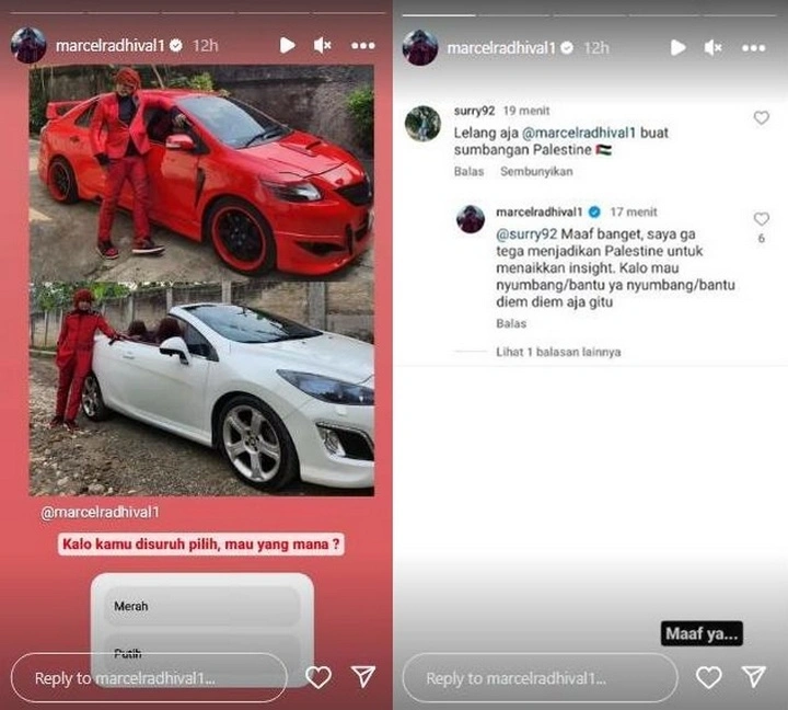 Marcel radhival Enggan Lelang Mobil Mewah