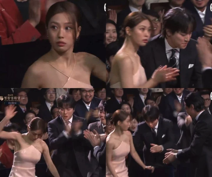 Blue Dragon Film Awards 2023: Go Min Si Hampir Jatuh Usai Diumumkan Menang Best New Actress