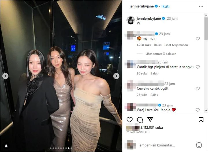 Jennie BLACKPINK Pamer Persahabatan dengan Moon Ga Young dan Lee Ho Jung